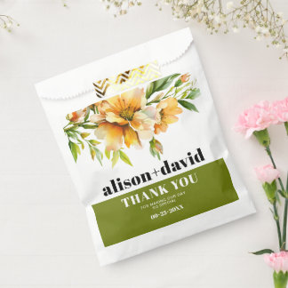 Sachets En Papier Orange yellow rhododendron and typography wedding