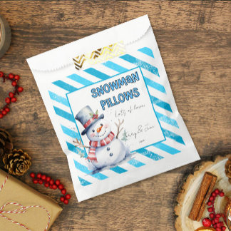 Sachets En Papier Oreiller bonhomme de neige Noël friandise elfe vil