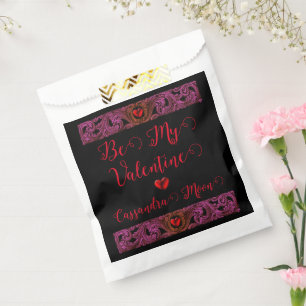 Sachets En Papier Ornement Goth Purple Avec Coeur Personnalisé