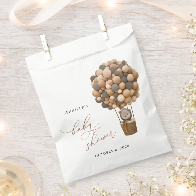 Sachets En Papier Ours, Ballons Brown, Ballons à air chaud, Baby sho (Coupé)