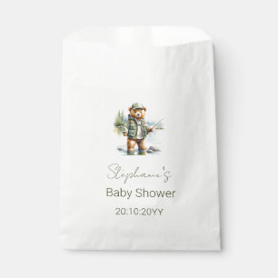Sachets En Papier Ourson pêcheur mignon à la bobine excitée Baby Sho