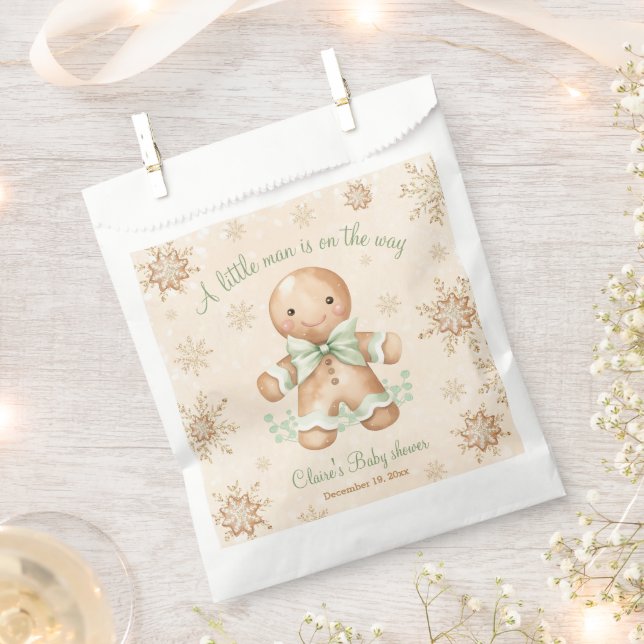 Sachets En Papier Pain d'épices Petit homme Baby shower de Noël (Coupé)