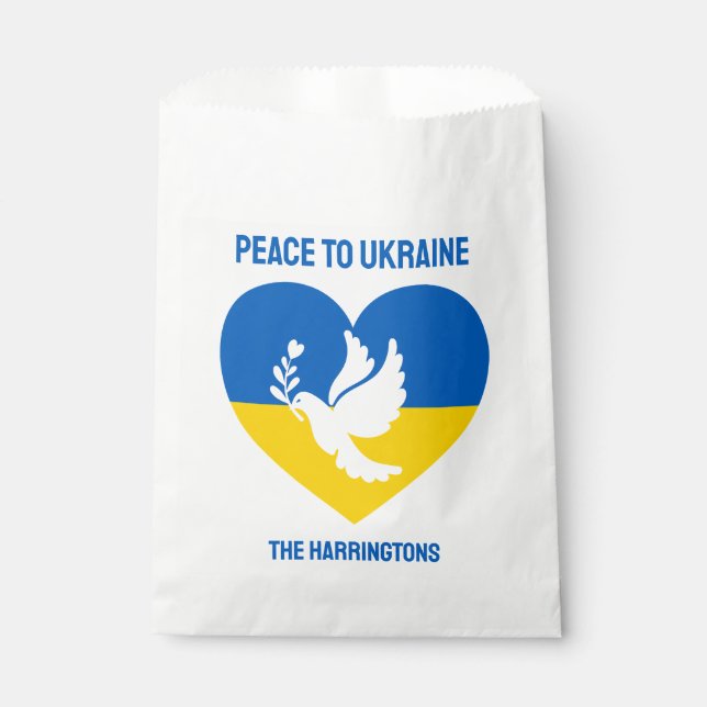 Sachets En Papier Paix textuelle à l'Ukraine (Devant)