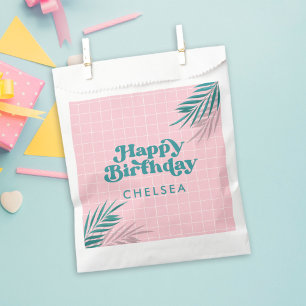 Sachets En Papier Palm Springs Pool Party Rose Adulte Anniversaire