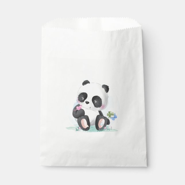 Sachets En Papier Panda bébé aquarelle (Devant)