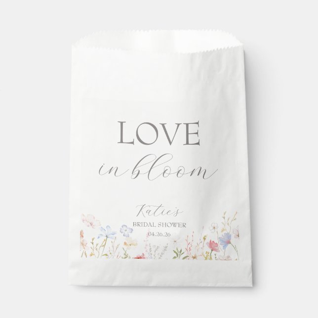 Sachets En Papier Panneau de bar à fleurs pour fête prénuptiale Love (Devant)
