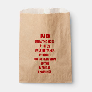 Sachets En Papier Panneau Pas de Photos Salle d'Autopsie