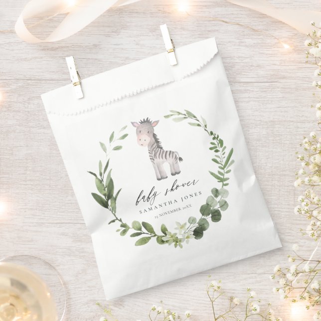 Sachets En Papier Papier de Baby shower de serrure Zebra Green Folia (Coupé)