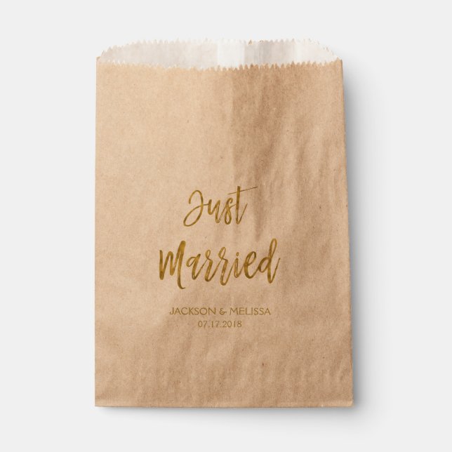 Sachets En Papier Papier et huile d'or pour Mariage marié (Devant)