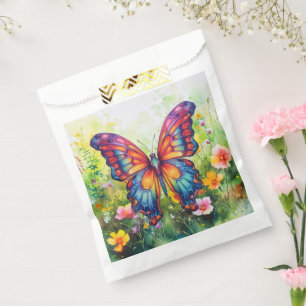 Sachets En Papier Papillon Bleu Orange ailes
