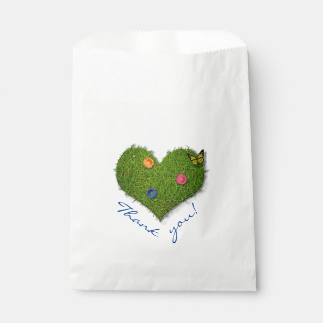 Sachets En Papier Papillon en forme de coeur (Devant)