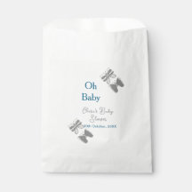 Papillon gris bleu baby shower oh bébé moderne tex