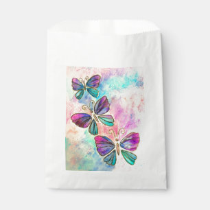 Sachets En Papier Papillons colorés Volant - Ressort - Aquarelle