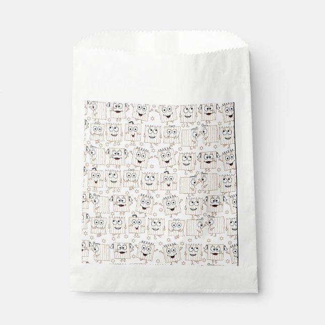 Sachets En Papier Pâque "Caractères Matzah" Goodie Favor Sac (Devant)