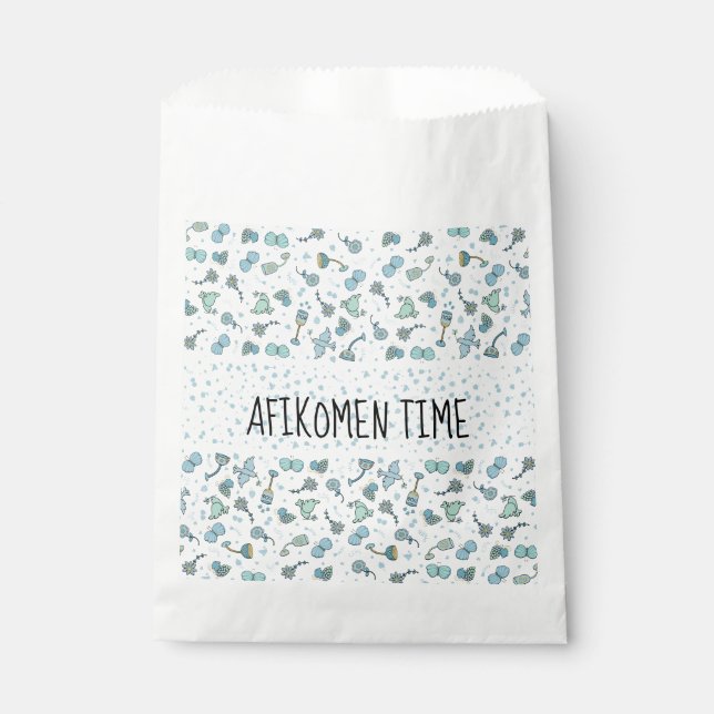 Sachets En Papier Pâque Whimsical Seder Temps Fête Favoriser Sac (Devant)