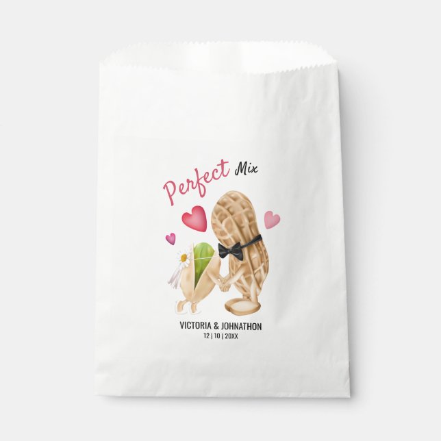 Sachets En Papier Parfait Mix Nut Bride et Groom Merci Mariage (Devant)