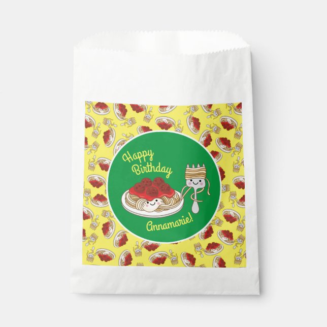 Sachets En Papier Parti Anniversaire de enfant de Cute Spaghetti Kaw (Devant)