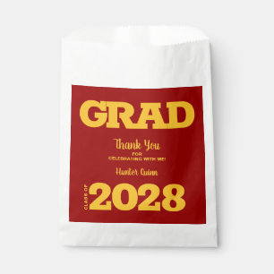 Sachets En Papier Parti Cardinal et Gold Graduation