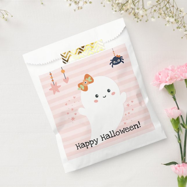 Sachets En Papier Parti d'Halloween rose Kawaii (Scellé)