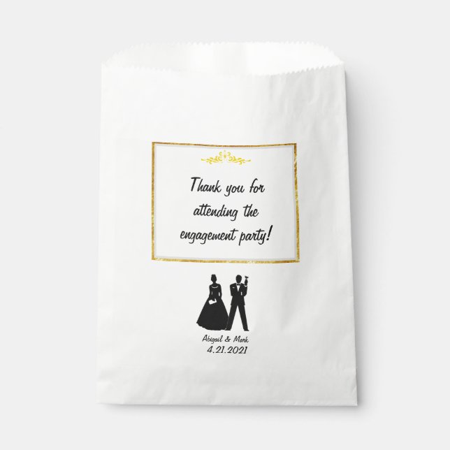 Sachets En Papier Partie d'engagement favorise le sac (Devant)