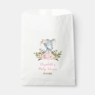 Sachets En Papier Partie florale d'éléphant floral Girly/or rose