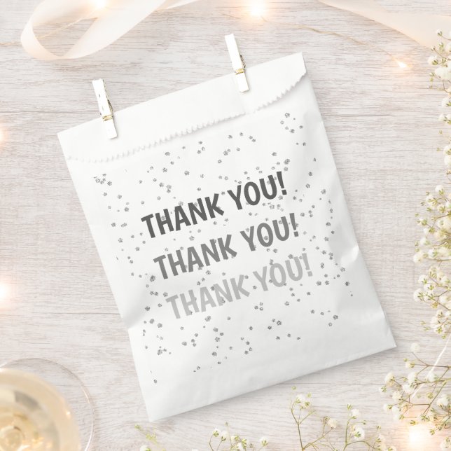 Sachets En Papier Parties scintillant d'argent pour les enfants (Coupé)