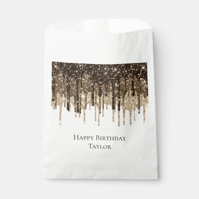 Sachets En Papier Parties scintillant de crème glacée au chocolat d' (Devant)