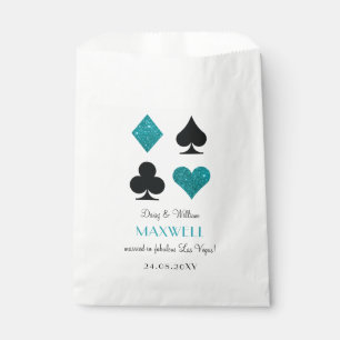 Sachets En Papier Parties scintillant turquoise Las Vegas Mariage Fa