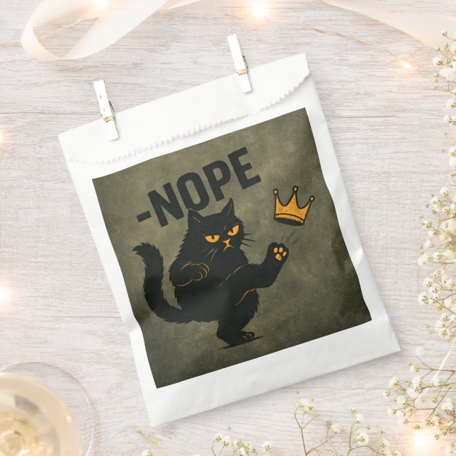 Sachets En Papier Pas De Rois En Amérique Chat Noir Drôle Kicking Cr (Coupé)
