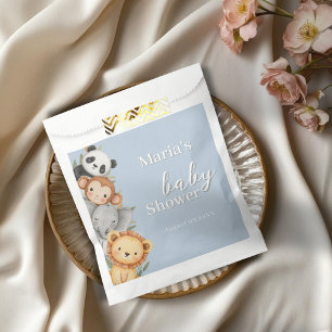 Sachets En Papier Pastel Baby shower tropical Jungle Safari Animaux