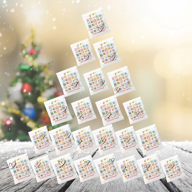 Sachets En Papier Pastel Noël Compte à rebours Calendrier des Avent  (Pastel Christmas Countdown Advent Calendar 24 Gift Favor Bag- 24 days of Surprise Gifts Kids, Bff)
