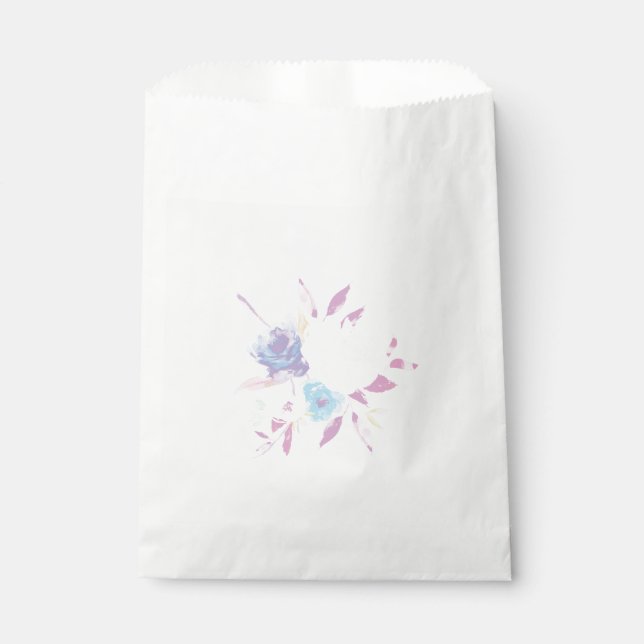 Sachets En Papier Pastel Purple Floral Aquarelle Favoriser Sac (Devant)