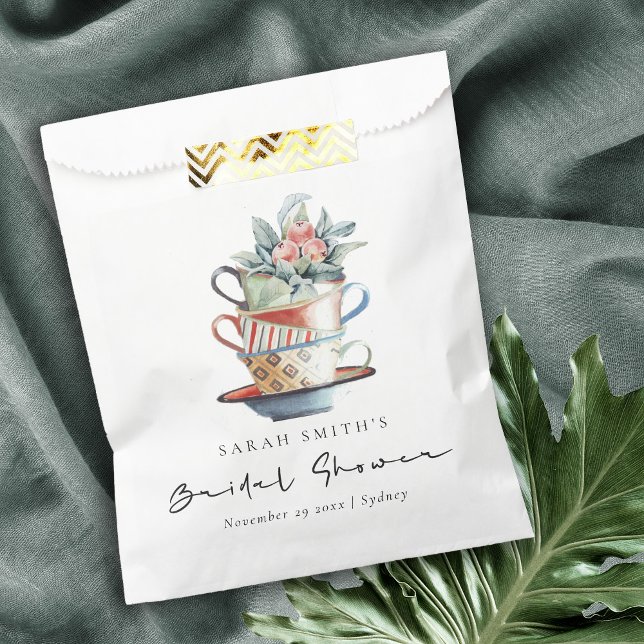 Sachets En Papier Pastel Soft Tasses Stabilisées Fête des mariées Te (Créateur téléchargé)