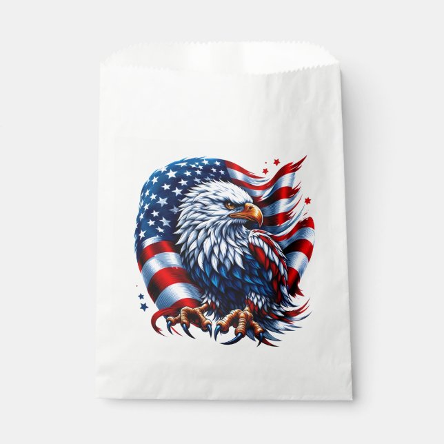 Sachets En Papier Patriotic Treat Favoriser Sac (Devant)