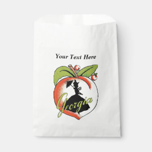 Sachets En Papier Pêche de Géorgie vintage silhouette Southern Bell