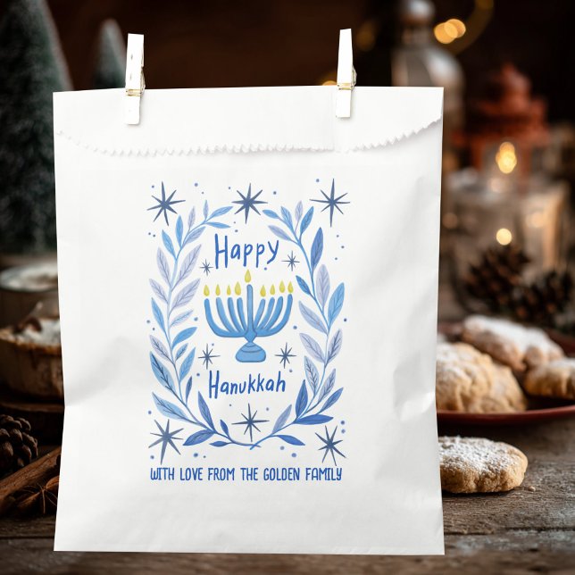 Sachets En Papier Peinture de vacances en gros Hanoukka Menorah pers (Whimsical Hanukkah Holiday Menorah Painting Custom Favor Bag
)