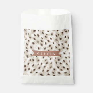 Sachets En Papier Personalized Chic Neutral Leopard Animal Print