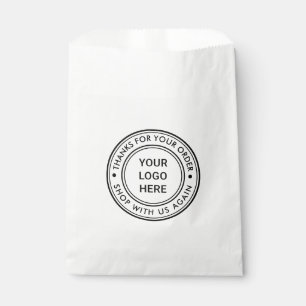 Sachets En Papier Personnalisé blanc Merci pour votre commande logo 