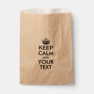 Sachets En Papier Personnalisé GARDEZ LE CALME et VOTRE TEXTE - mot
