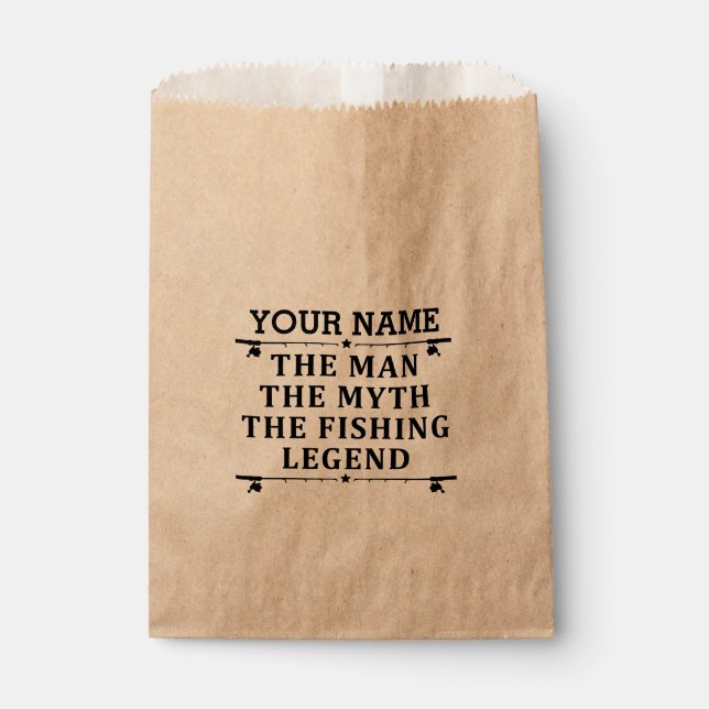 Sachets En Papier Personnalisé L'Homme Le Mythe La Légende De La Pêc (Devant)