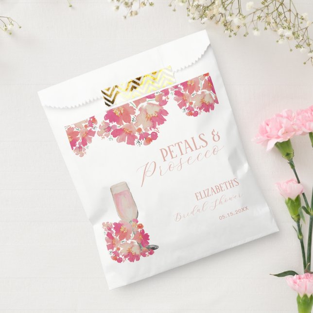 Sachets En Papier Pétales et poursuites Fête des mariées rose floral (Scellé)