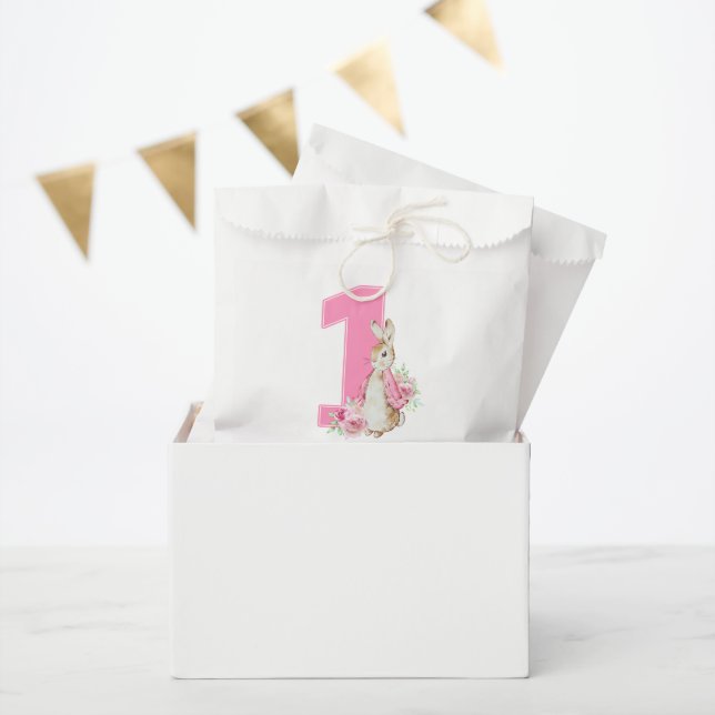Sachets En Papier Peter Rabbit | Rose premier anniversaire (Fête)