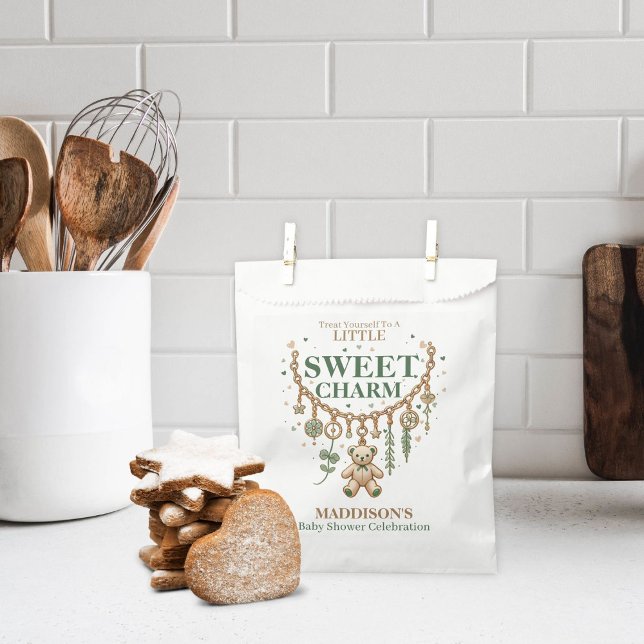 Sachets En Papier Petit Baby shower de charme sucré Favoriser Sac (Adorable Charm Bracelet Favour Bag to match the Lucky Charm Baby Shower Set)