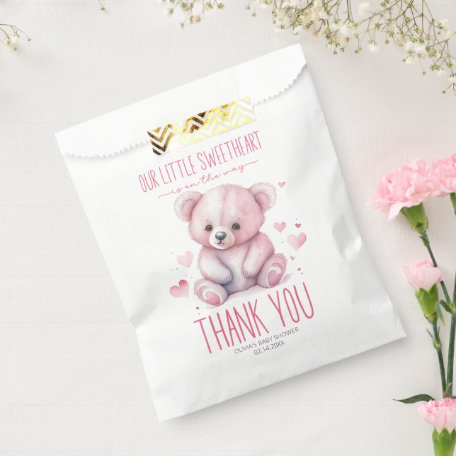 Sachets En Papier Petit Baby shower d'ours d'aquarelle doux (Scellé)