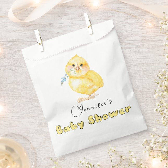 Sachets En Papier Petit Baby shower en brique (Coupé)