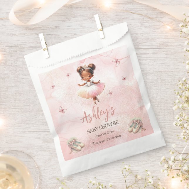 Sachets En Papier Petit Baby shower fille Ballerina Tutu rose mignon (Coupé)