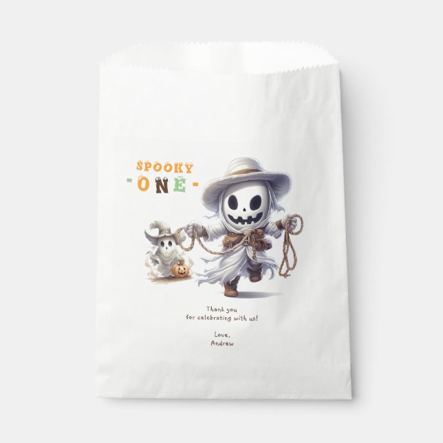 Sachets En Papier Petit Boo Halloween Ghost Cowboy N'importe quel âg (Devant)