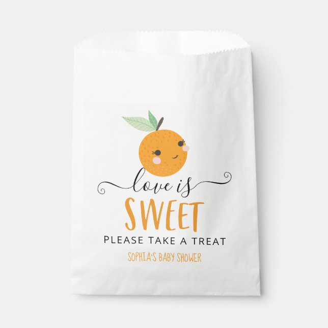 Sachets En Papier Petit Cutie Citrus Love is Sweet Faveurs Sac (Devant)