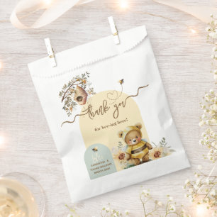 Sachets En Papier Petit miel Baby shower d'ours Merci abeilles ici