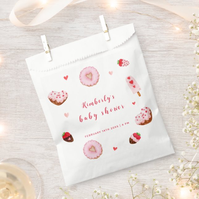 Sachets En Papier Petite amoureuse Donuts Valentines Baby shower (Coupé)